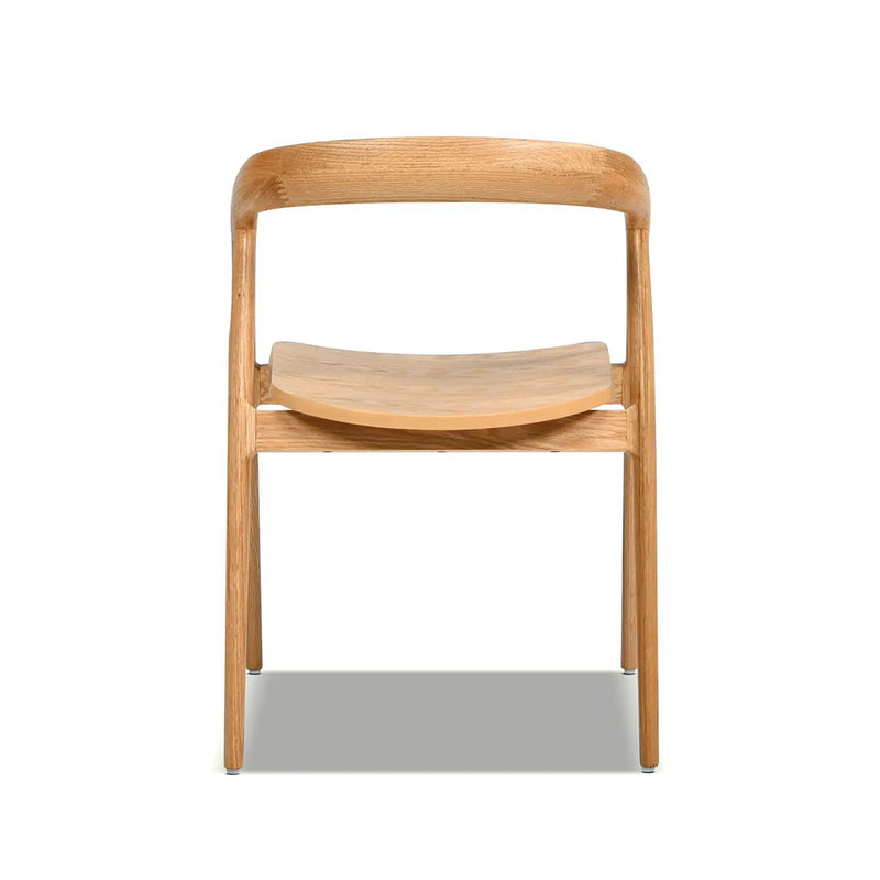 Simeon - Scandinavian Sculpted Dining Chair - Warm Natural Brown by Unique Piece Furniture