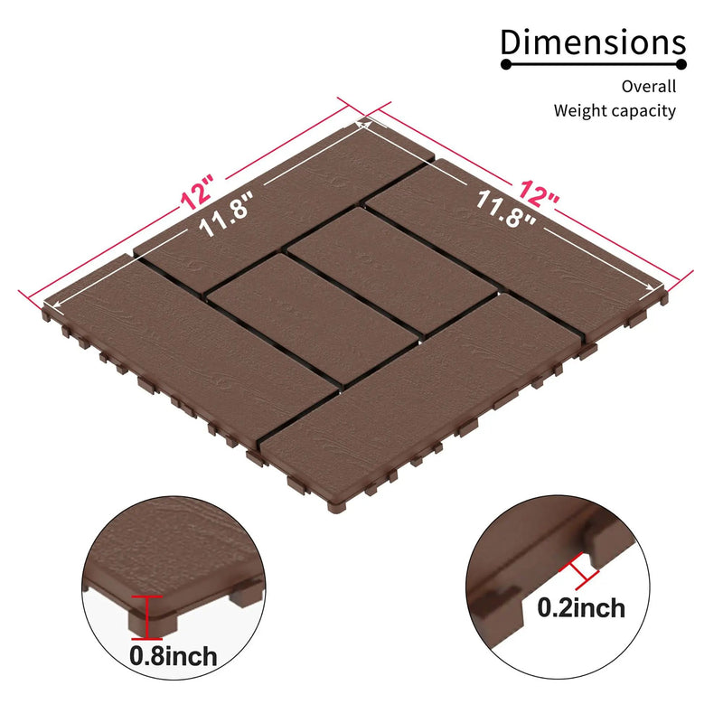 Patio Diy Module Interlocking Decking Tiles Floor, Outdoor And Indoor, Easy And Quick Installation by HouseOfZazla