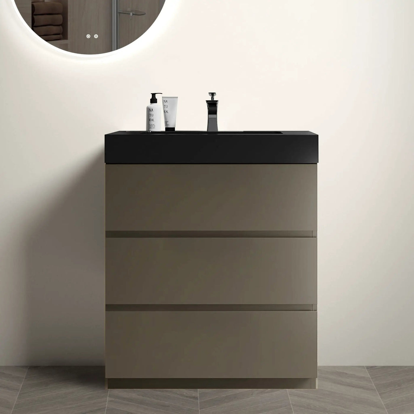 Alice - Bathroom Vanity With Sink, Large Storage Freestanding Bathroom Vanity For Modern Bathroom, One-Piece Sink Basin Without Drain And Faucet by HouseOfZazla