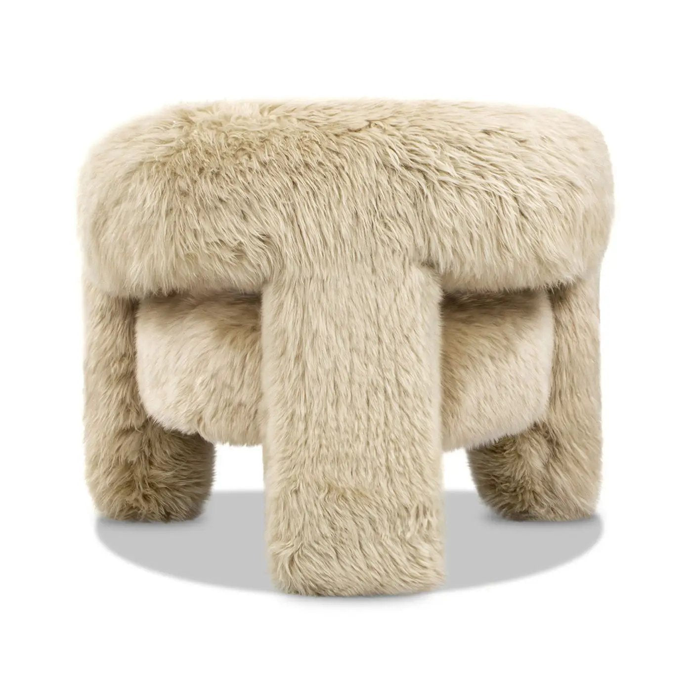 Avalon - Genuine Sheepskin Fur Split Barrel Back Accent Chair - Natural Blonde by HouseOfZazla