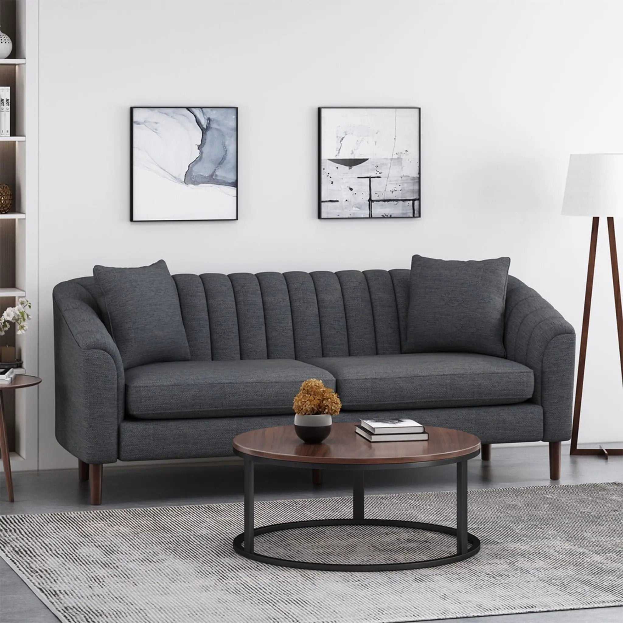 Contemporary 3 Seater Sofa With Plush Accents by HouseOfZazla