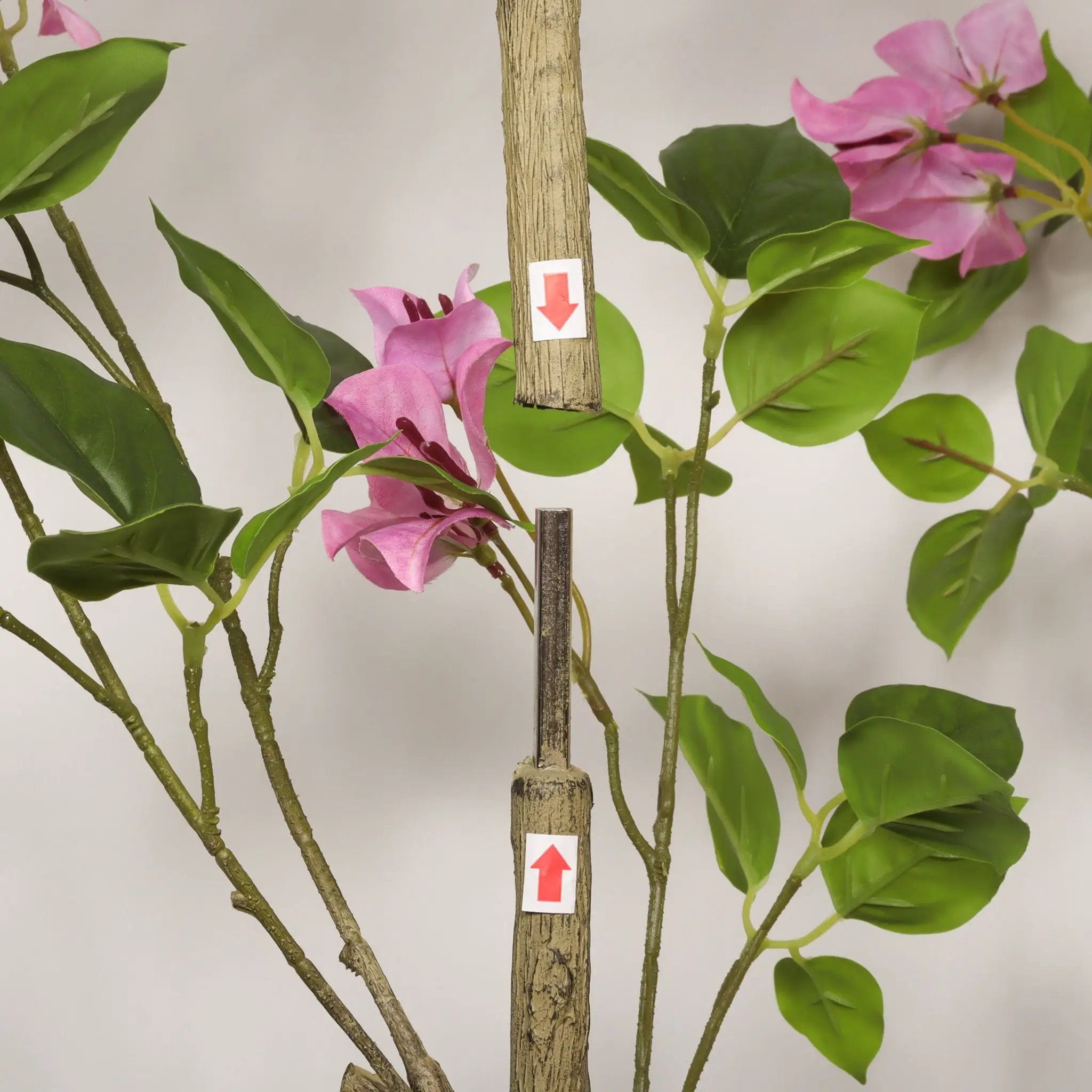 Artificial Bougainvillea Tree With Pot, Realistic Faux Flowering Plant Leaves And Blooms, Decor For Home Office - Green Leaves / Pink by HouseOfZazla