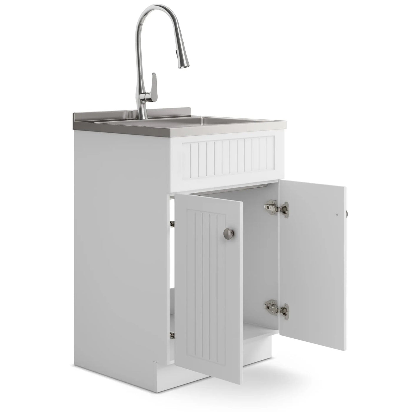Beckham - Laundry Cabinet & Faucet And Stainless Steel Sink by HouseOfZazla
