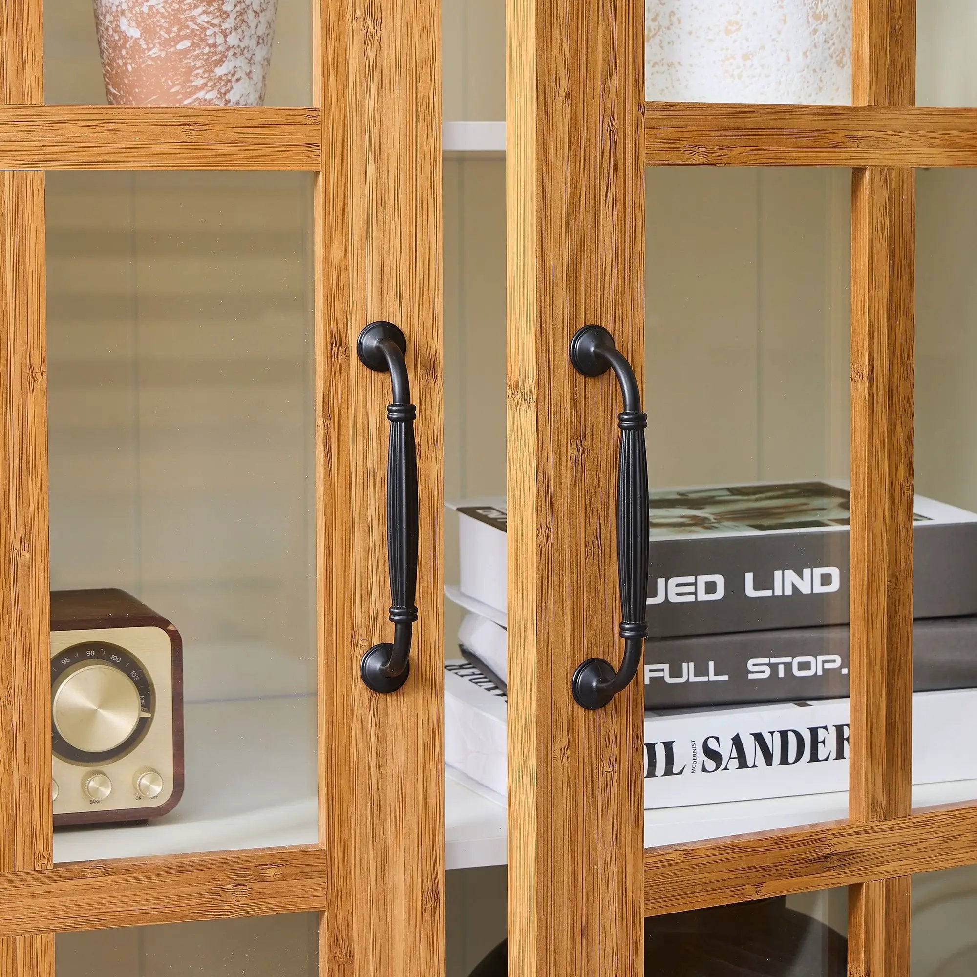 Rustic Style Display Cabinet With Glass Doors For Collectibles by HouseOfZazla