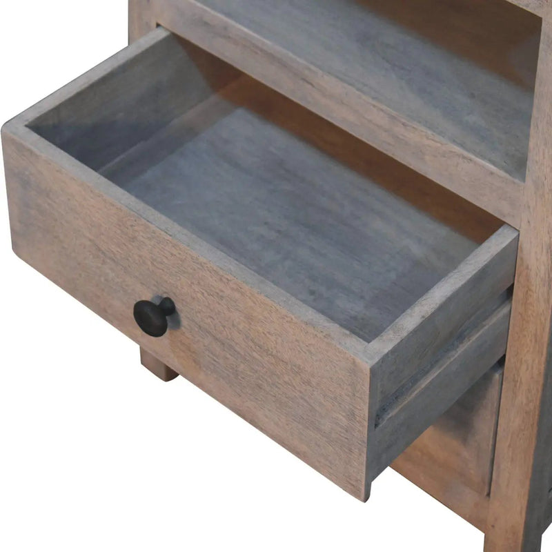 2 Drawer Open Bedside Table - Gray Ash by Unique Piece Furniture