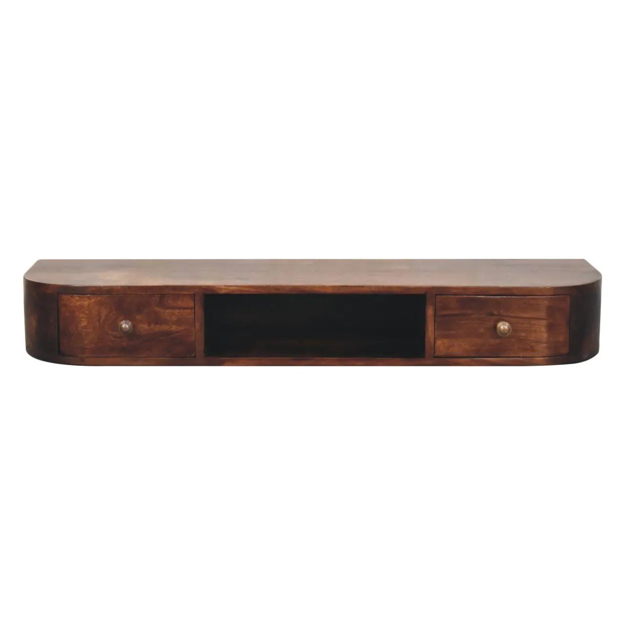 Lunar - Floating Console With 2 Drawer - Chestnut by HouseOfZazla