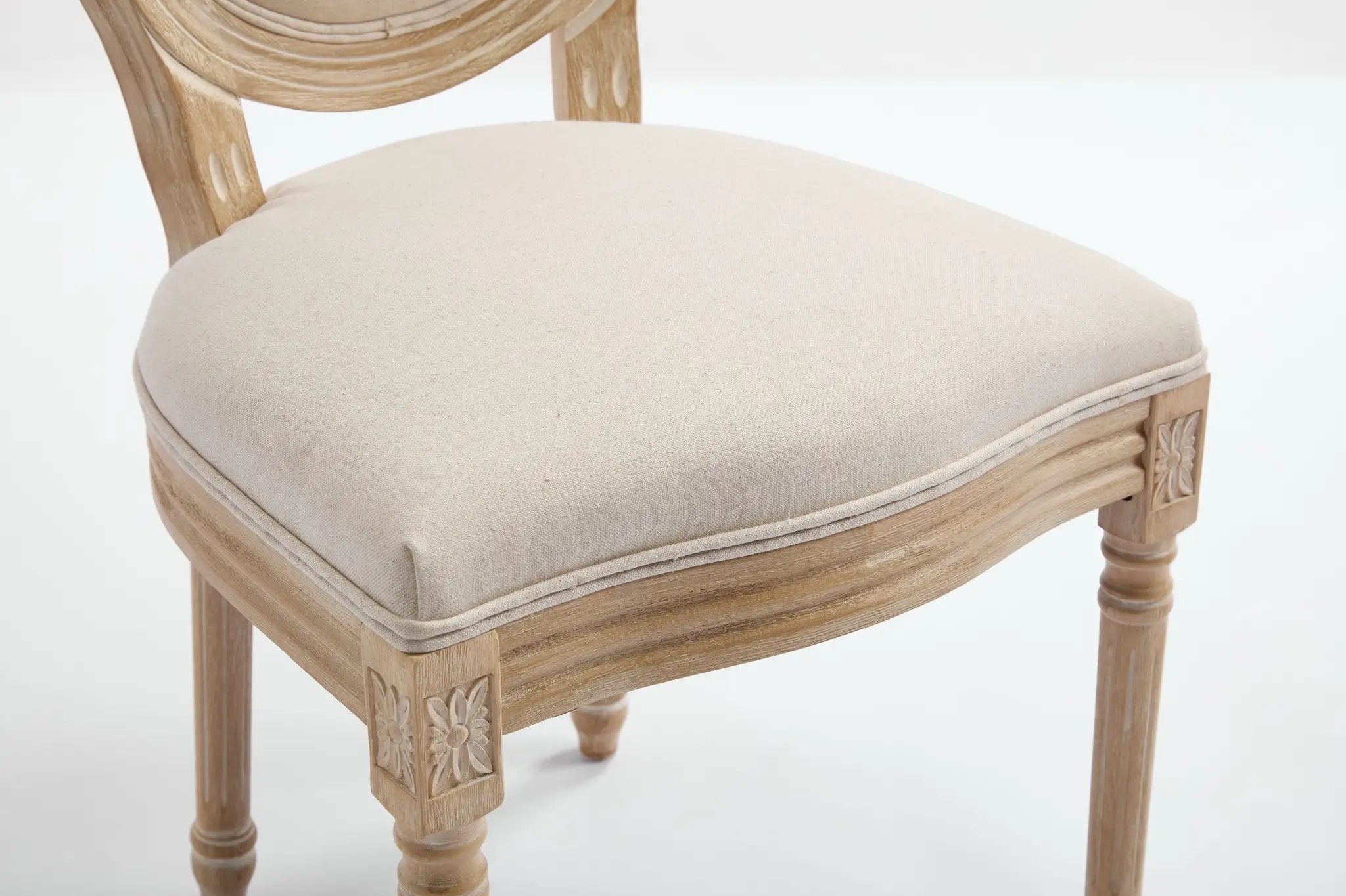 French Country Dining Chairs Set of 2 with Upholstered Round Back by HouseOfZazla
