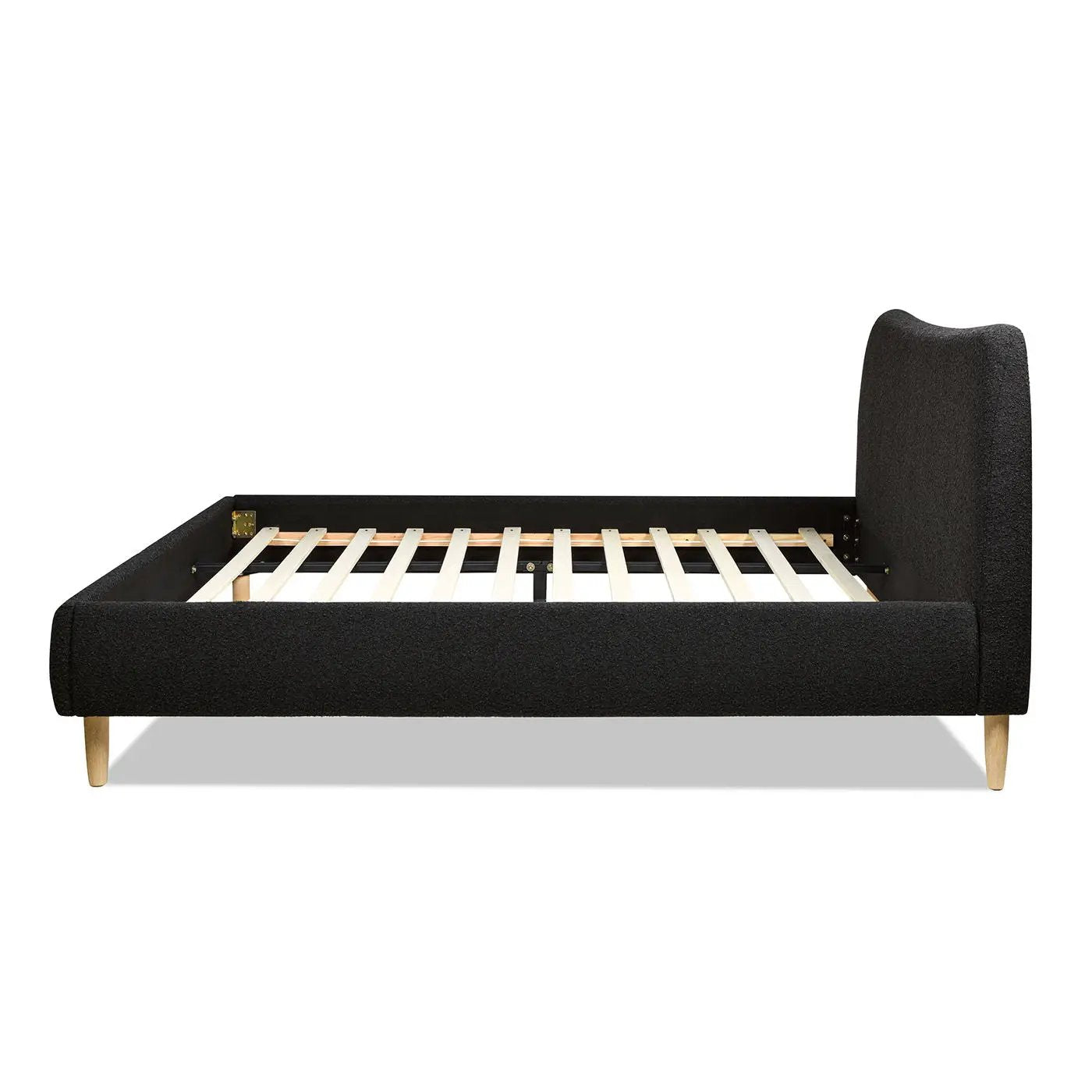 Roman - Curved Headboard Upholstered Platform Bed by HouseOfZazla