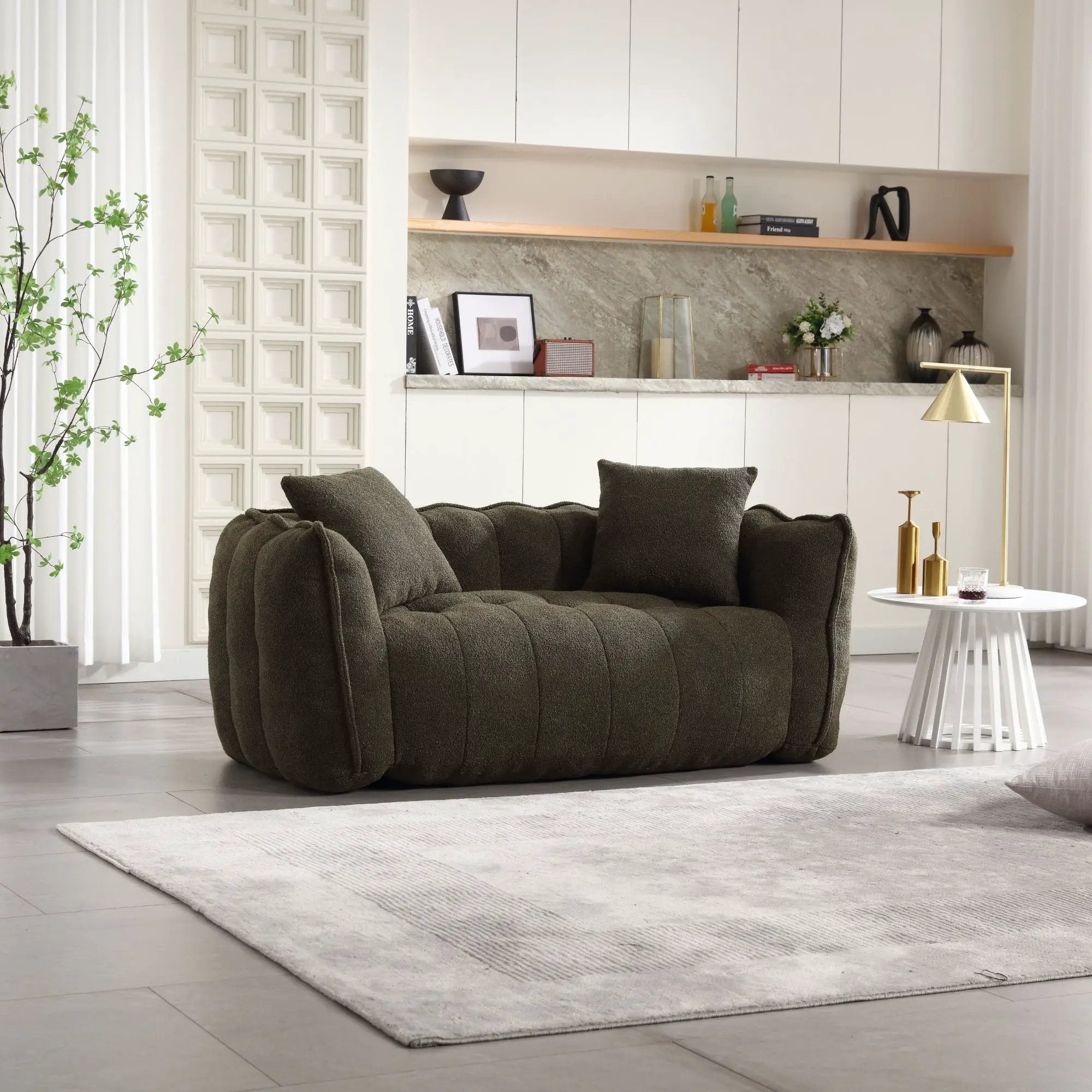 Cozy Beanbag Chair With High Resilience Foam Core For 2 by Unique Piece Furniture