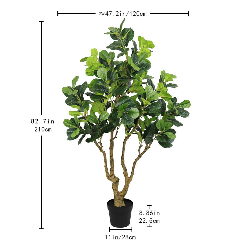 7FT Tall Artificial Banyan Tree Silk Plant – Large Faux Greenery by HouseOfZazla