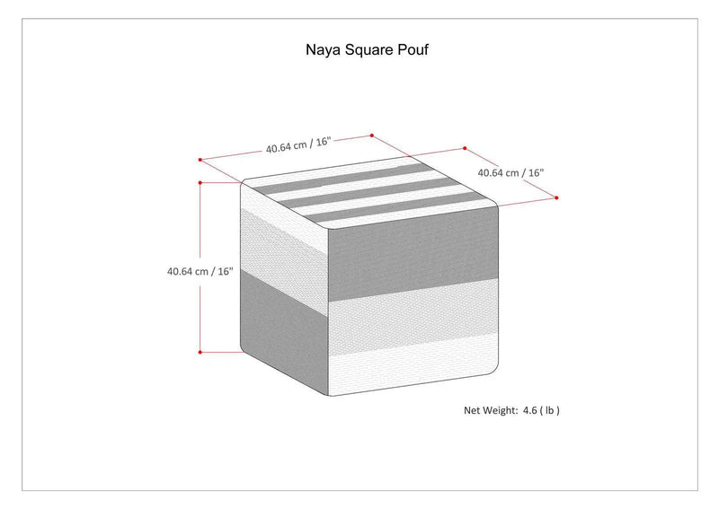 Naya - Upholstered Cube Pouf by Unique Piece Furniture