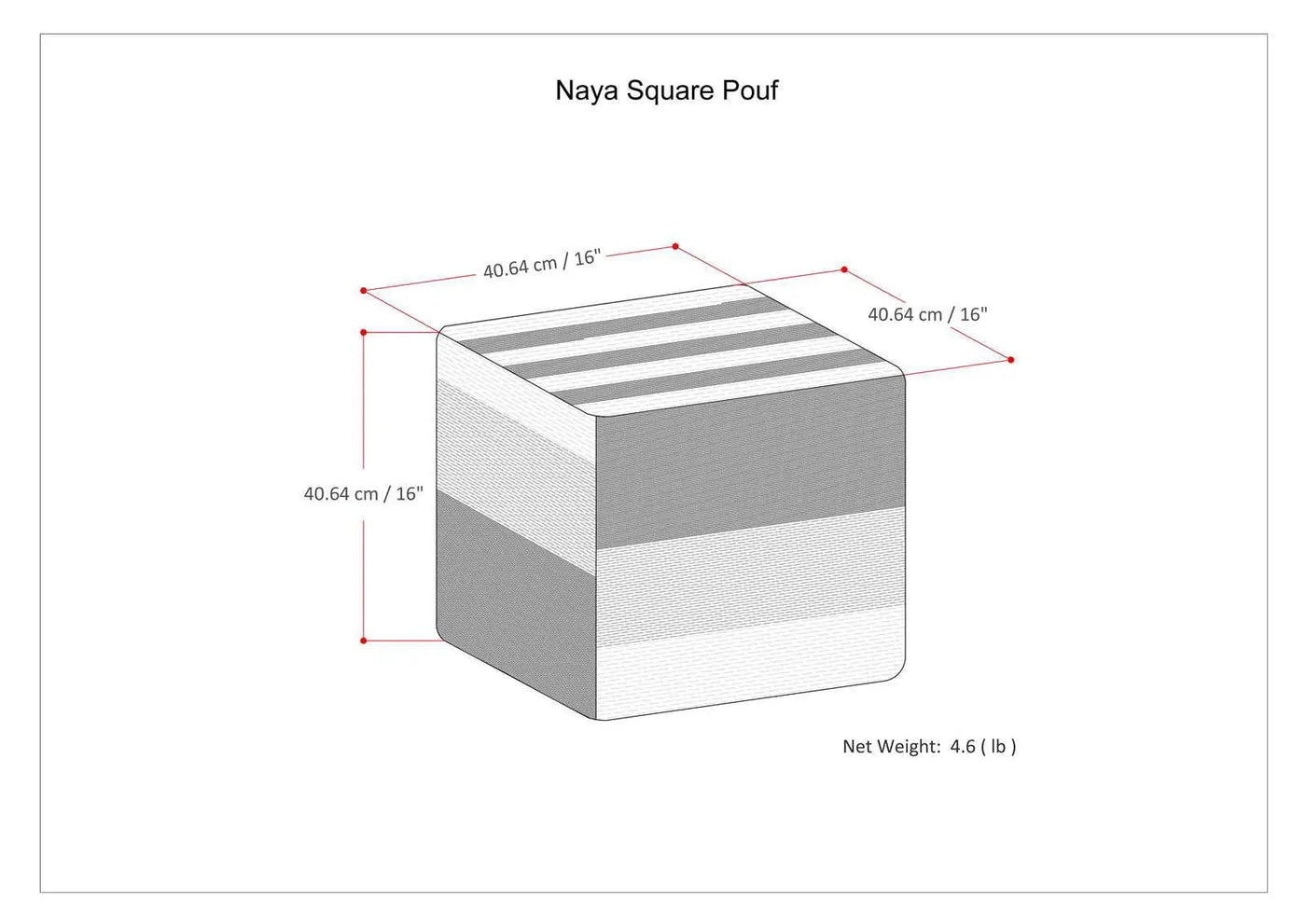 Naya - Upholstered Cube Pouf by Unique Piece Furniture