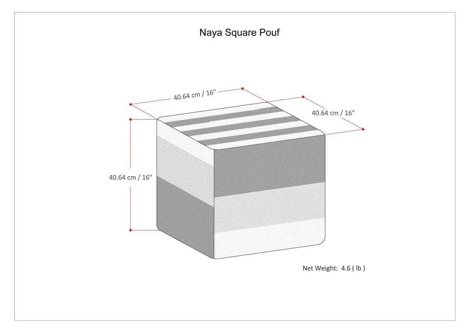 Naya - Upholstered Cube Pouf by Unique Piece Furniture