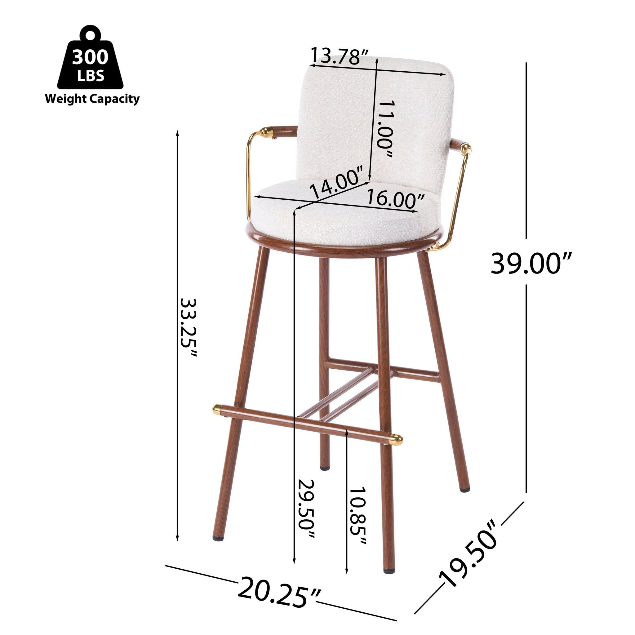 Chaya Indoor Upholstered Bar Stool with Metal Frame by HouseOfZazla