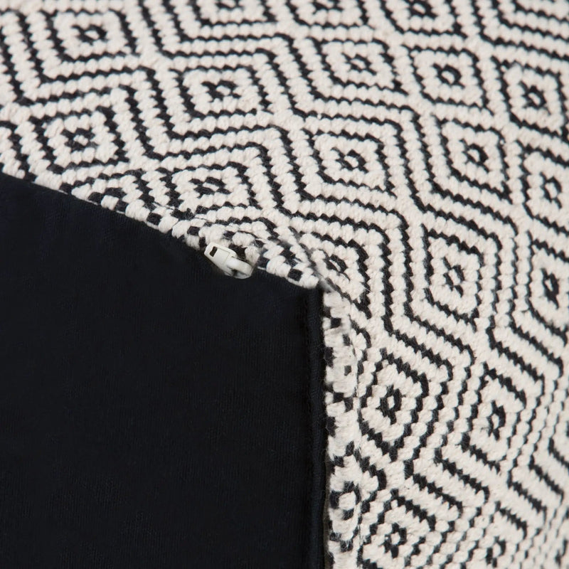 Brynn - Square Pouf - Patterned Black / Natural by Unique Piece Furniture