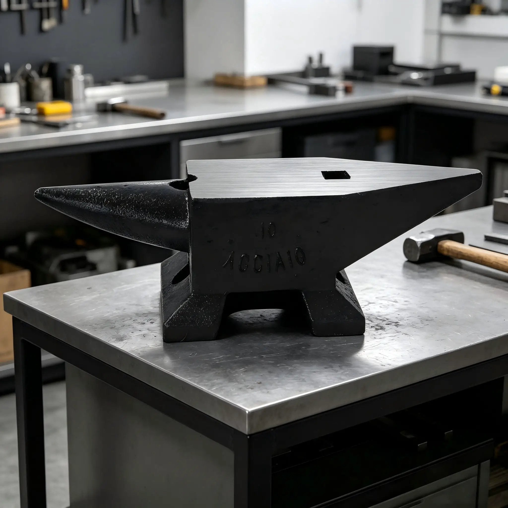 22 Lbs High Hardness Rugged Round Horn Anvil Blacksmith - Black by HouseOfZazla