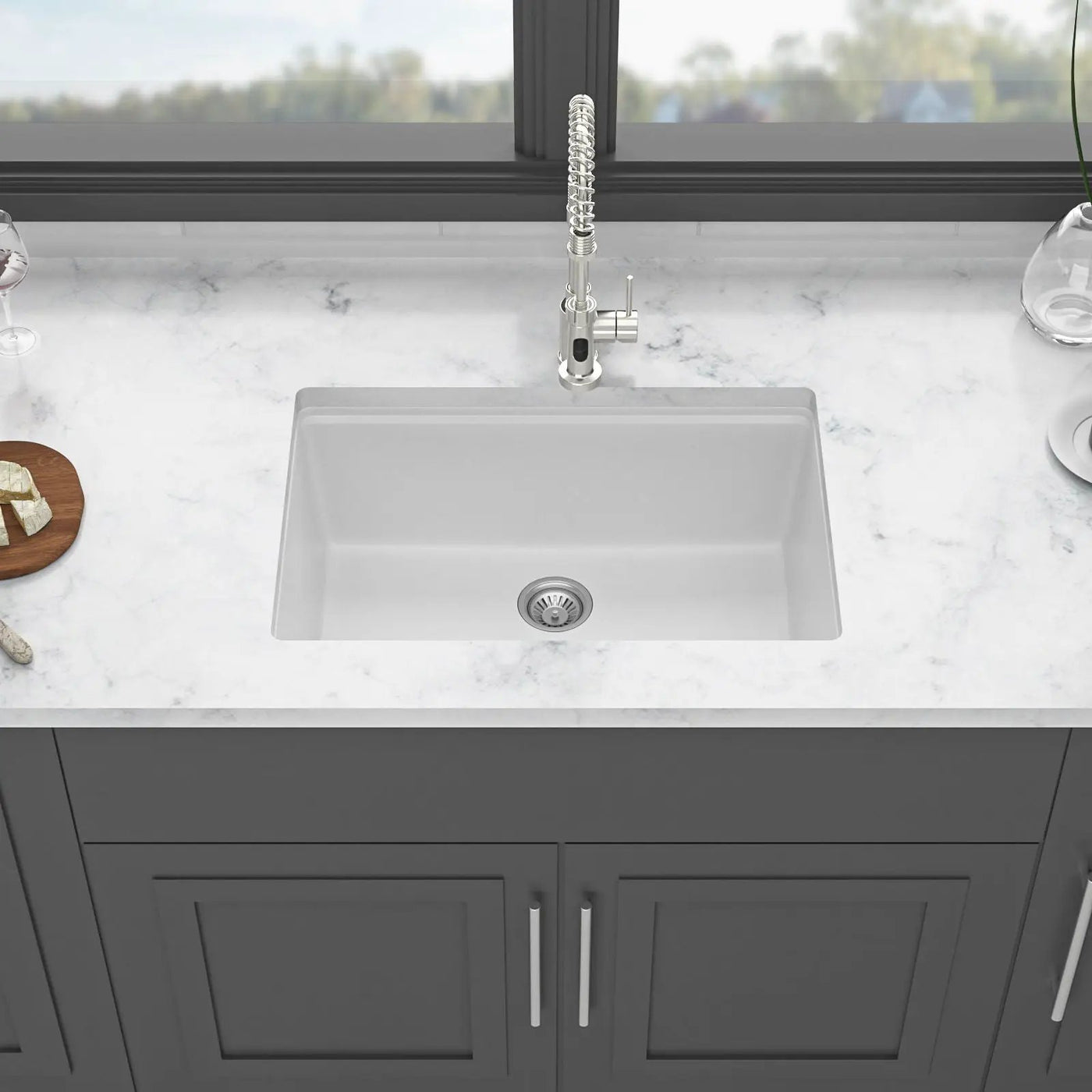 Quartz Kitchen Sink, Composite Workstation, Undermount by HouseOfZazla