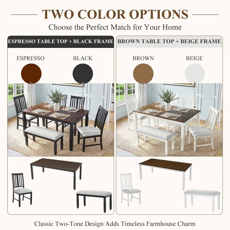 59"-77" Extendable Dining Table for 4–6 People by HouseOfZazla