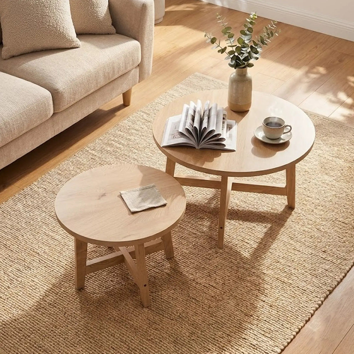 Set of 2 Round Nesting Coffee Tables by HouseOfZazla