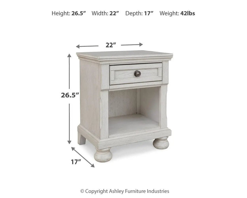 Robbinsdale - One Drawer Night Stand - Antique White by Unique Piece Furniture
