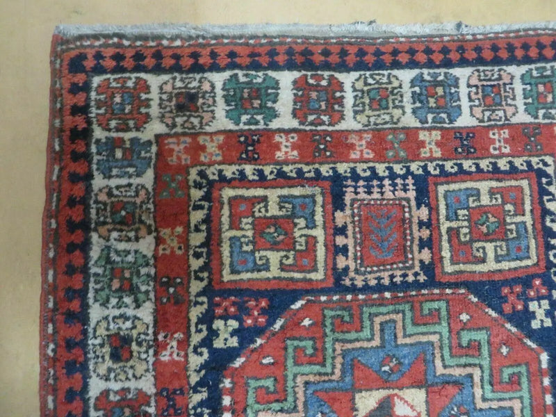 3 '4" X 10' Vintage Handmade Turkish Kazak Caucasian Wool Runner Rug Red Nice by Jewel Rugs