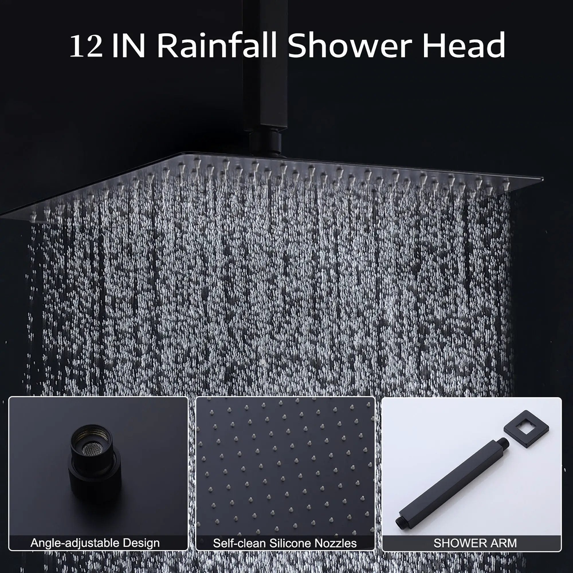 Tub Shower Faucet Set With 12" Rain Shower Head And Handheld Spray Combo by HouseOfZazla