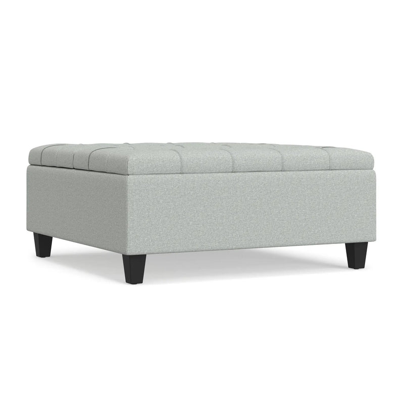 Harrison - Coffee Table Storage Ottoman Lift Top - Stone Gray by HouseOfZazla