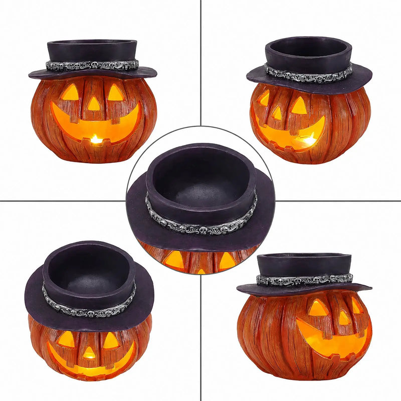 Halloween Pumpkin Candy Bowl With Witch Hat by HouseOfZazla