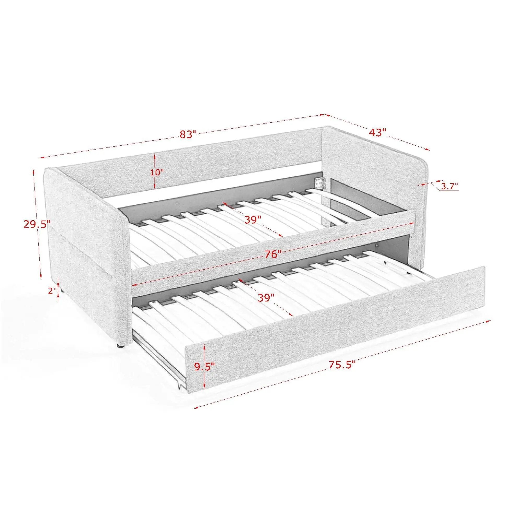 Upholstered Daybed With Pop Up Trundle by Unique Piece Furniture