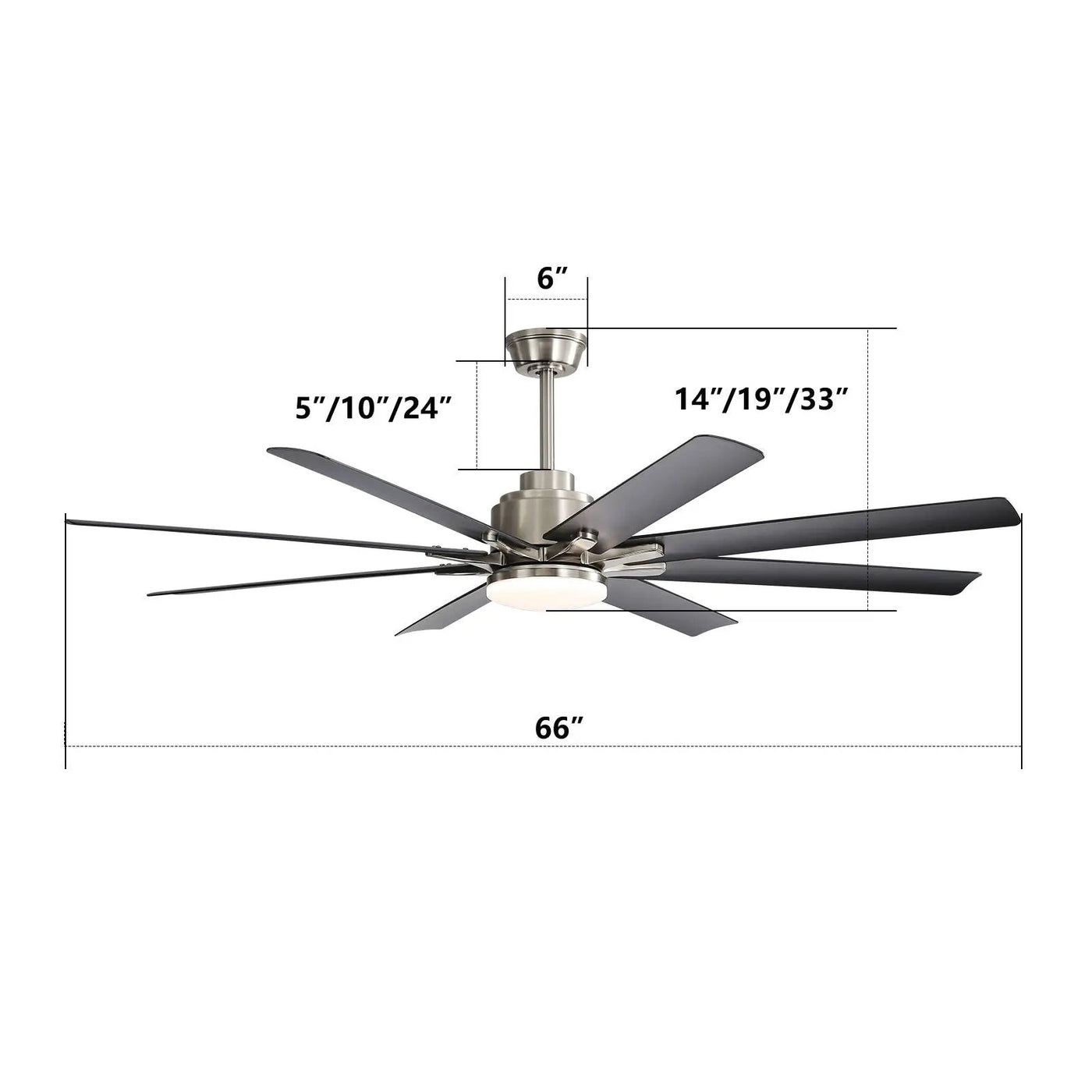 Ceiling Fan With Dimmable LED Light, 8 Blades, Reversible DC Motor, Remote Control by Unique Piece Furniture