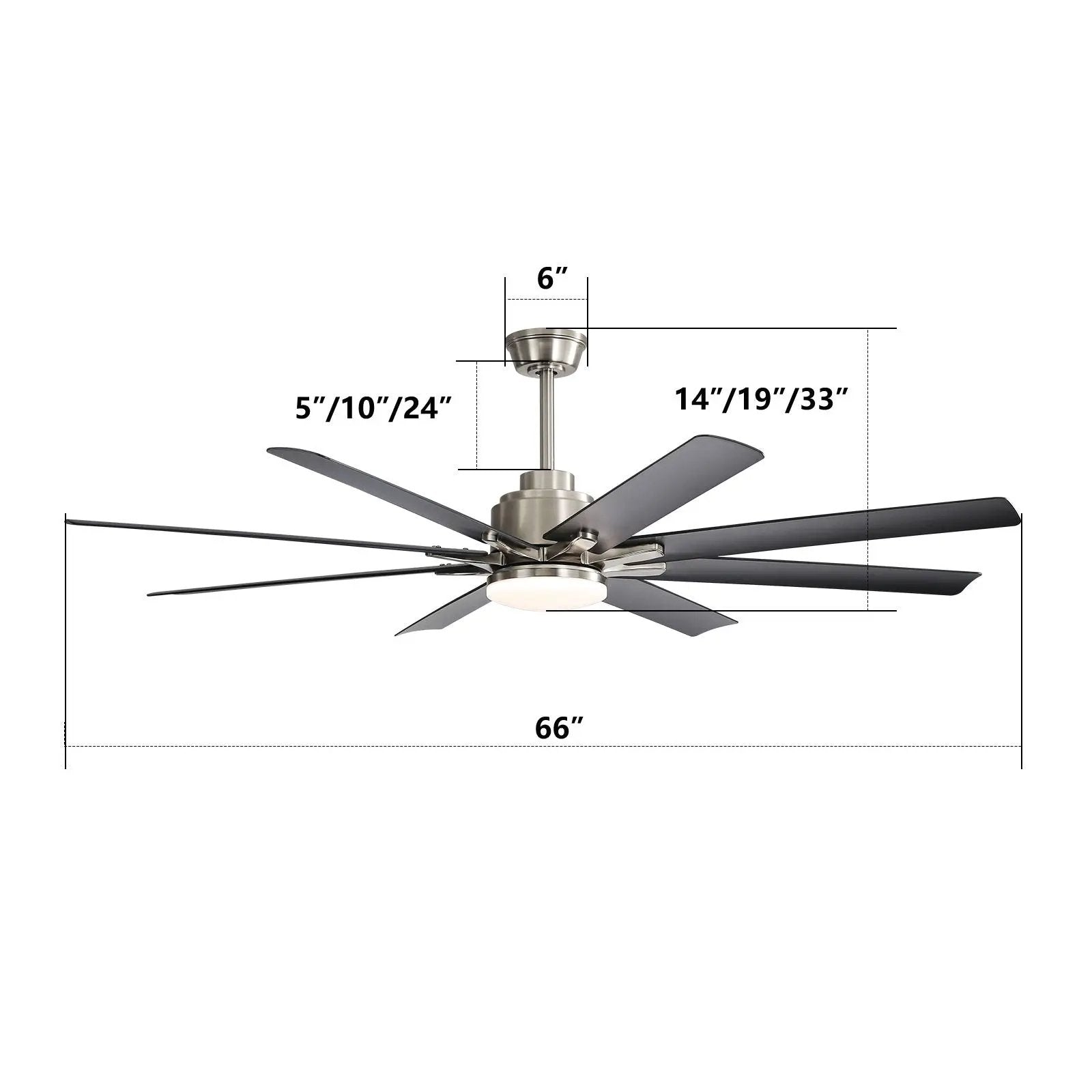 Ceiling Fan With Dimmable LED Light, 8 Blades, Reversible DC Motor, Remote Control by Unique Piece Furniture