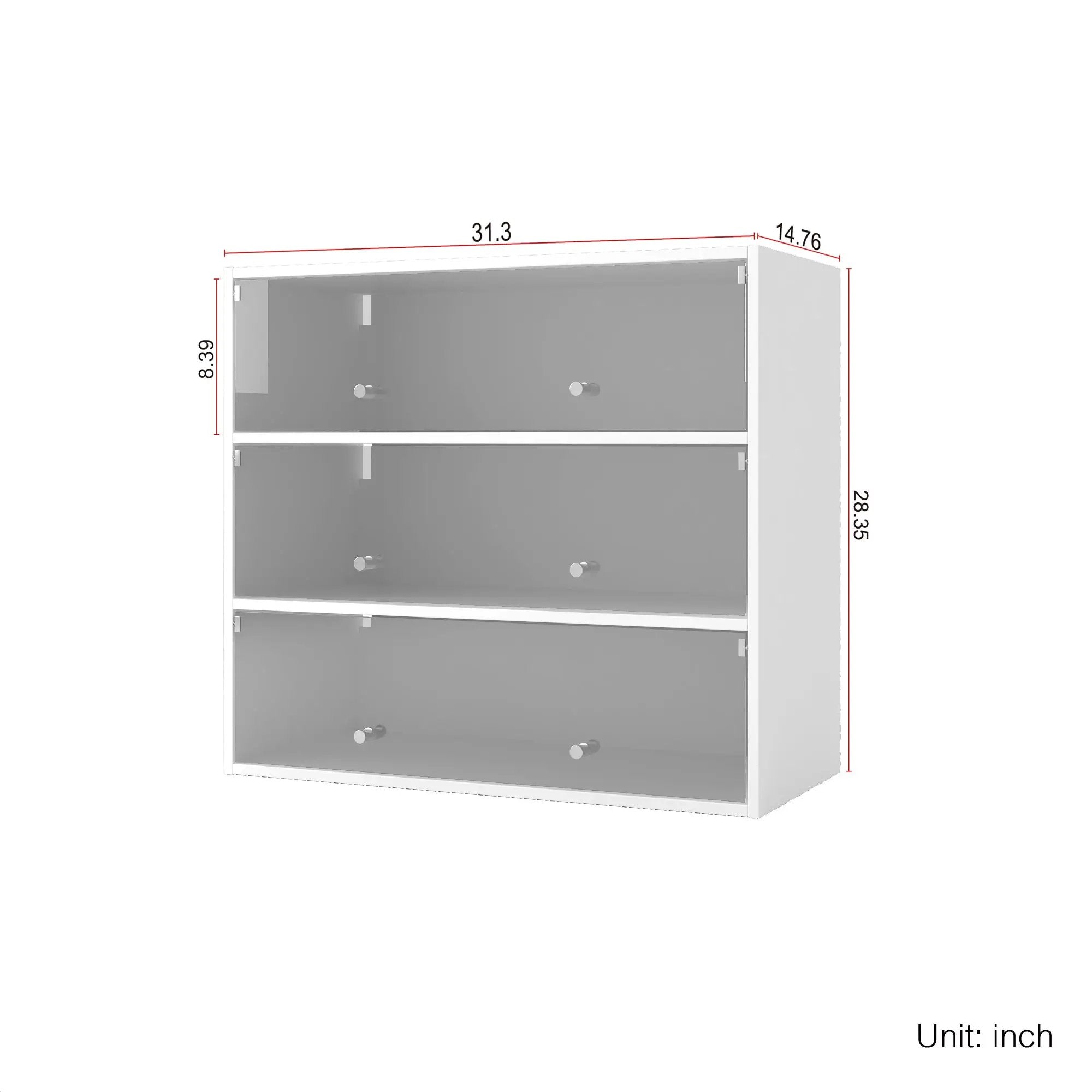 White Glass Door Shoe Storage Cabinet with RGB LED Light by HouseOfZazla