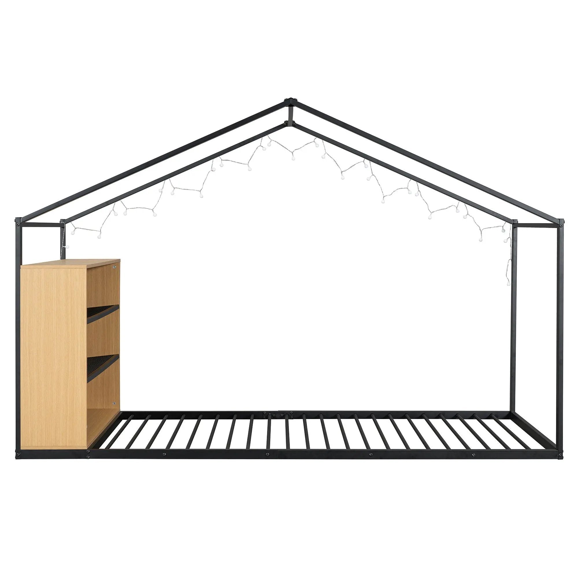 Bed House Frame With Shelves And Lights by HouseOfZazla