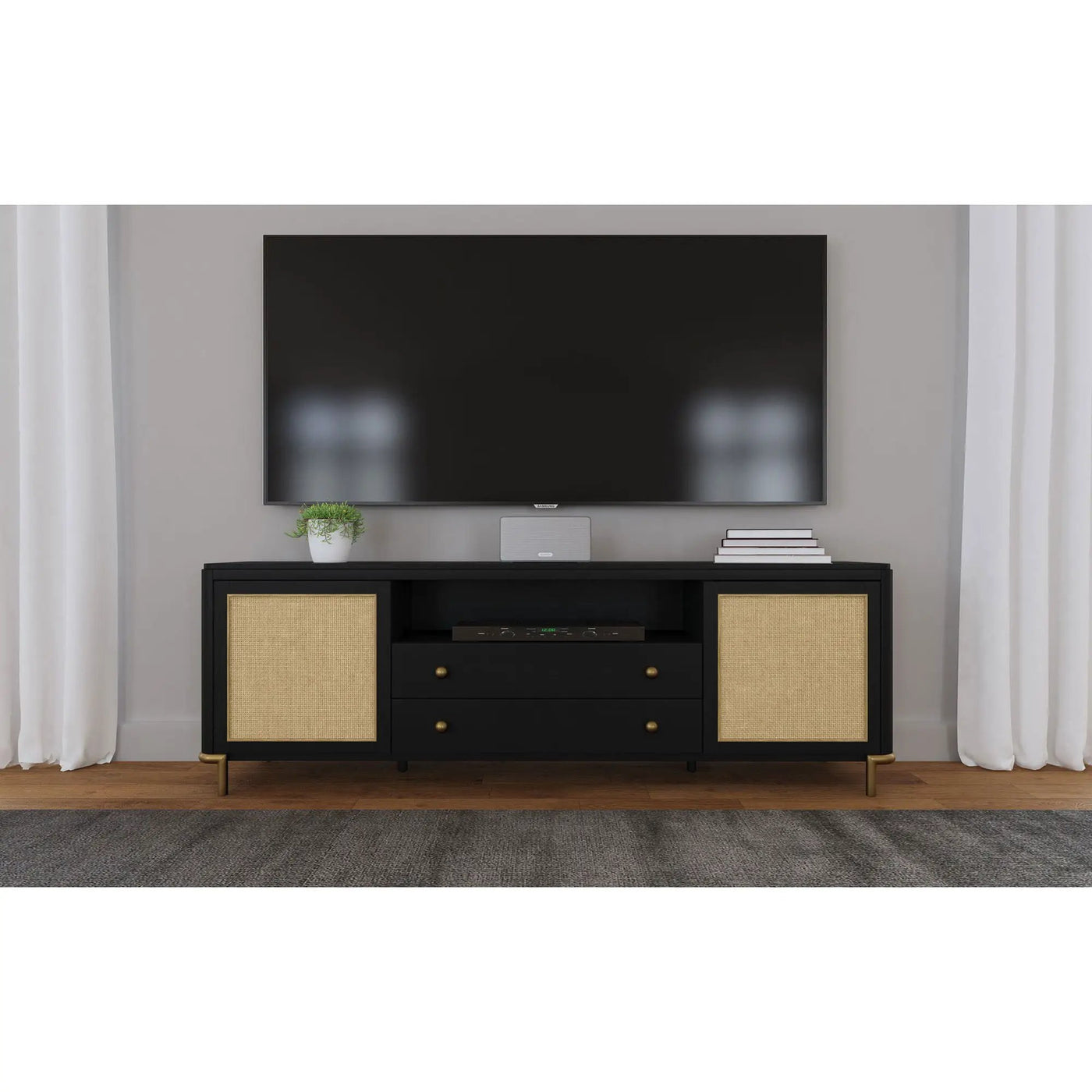 Benson - 2 Door TV Stand With Dual Drawers by HouseOfZazla