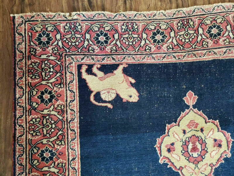 4' X 6' Antique Handmade Turkish Ghiordes Wool Rug Veg Dyes Organic Lion Nice by Jewel Rugs