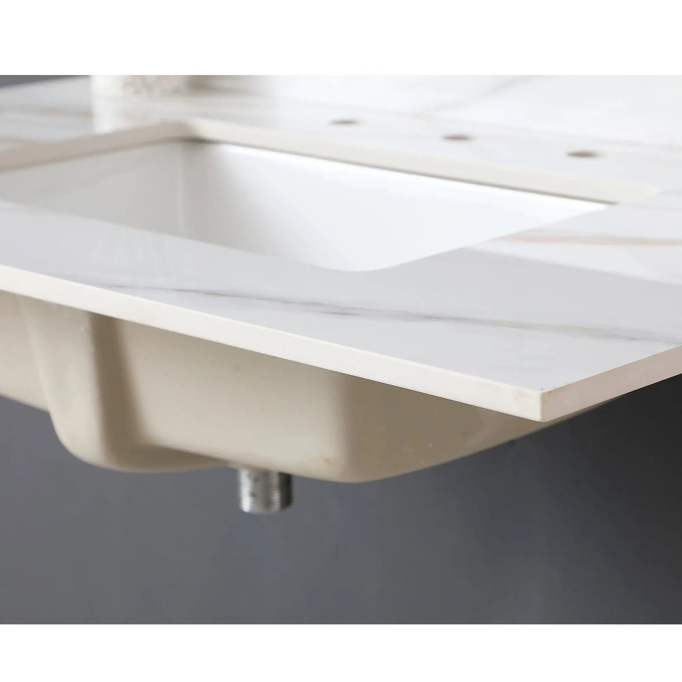 Vanity Top With Undermount Sink And Backsplash, Sintered Stone by HouseOfZazla