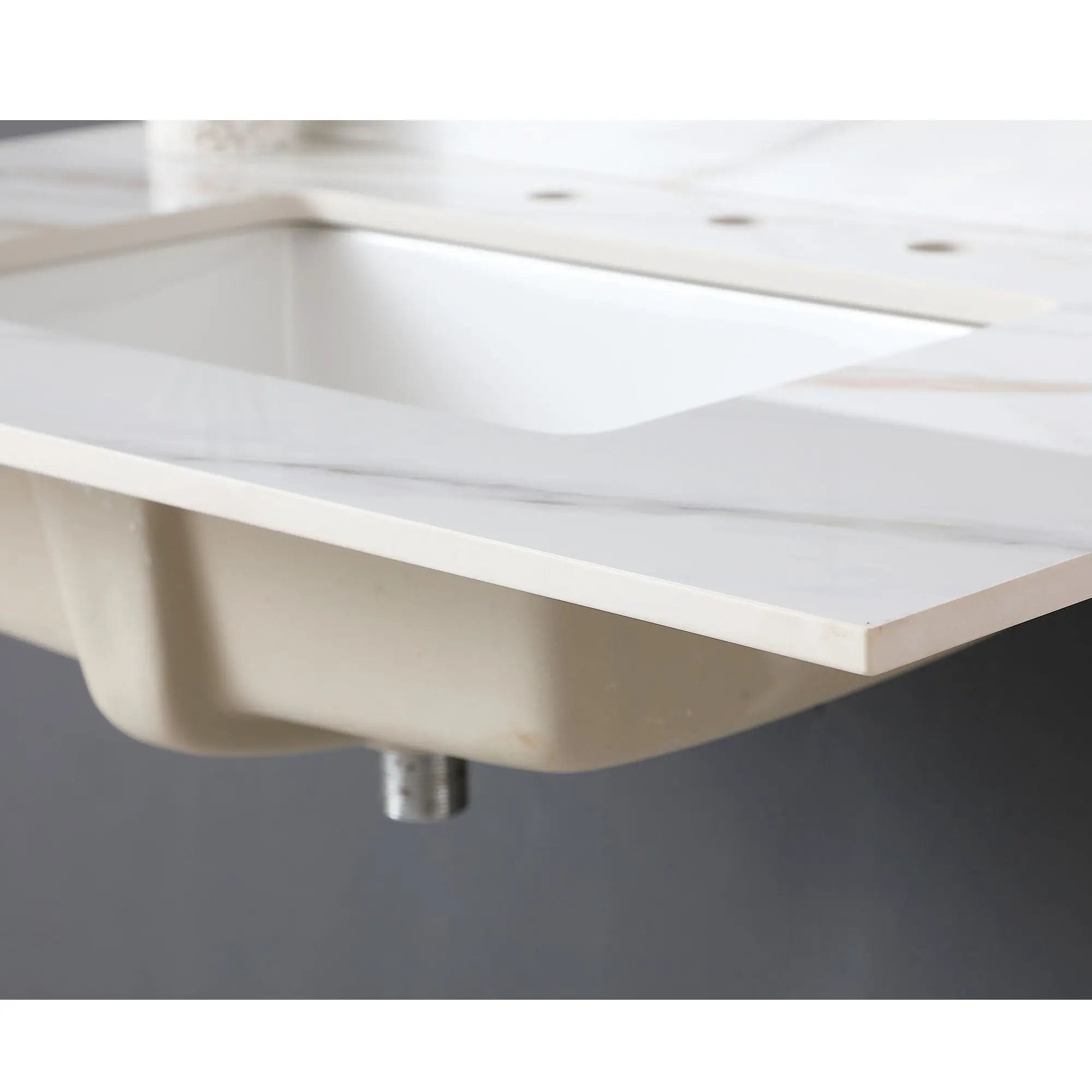 Vanity Top With Undermount Sink And Backsplash, Sintered Stone by HouseOfZazla