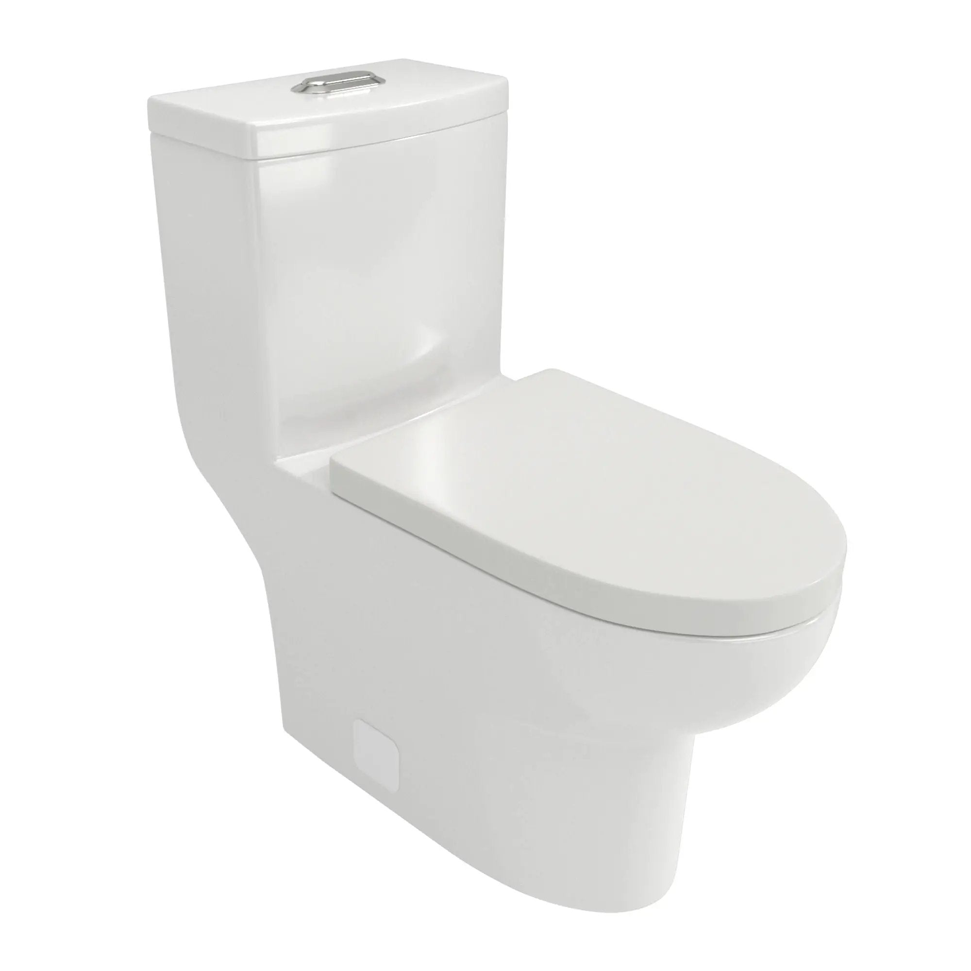 1 Piece Toilet With Dual Flush, Soft Closing Seat - White by HouseOfZazla