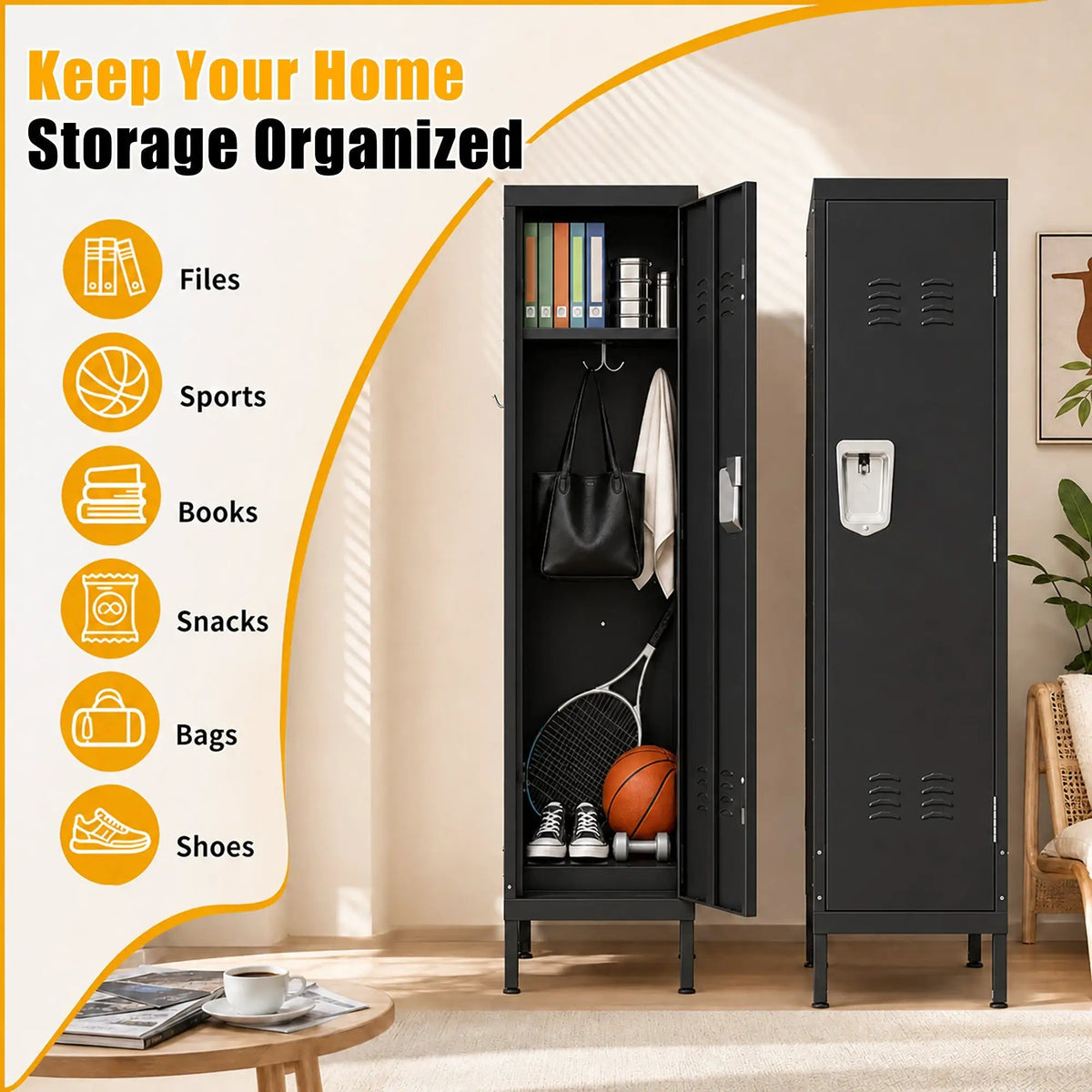 55-Inch Tall Metal Wardrobe Cabinet by HouseOfZazla