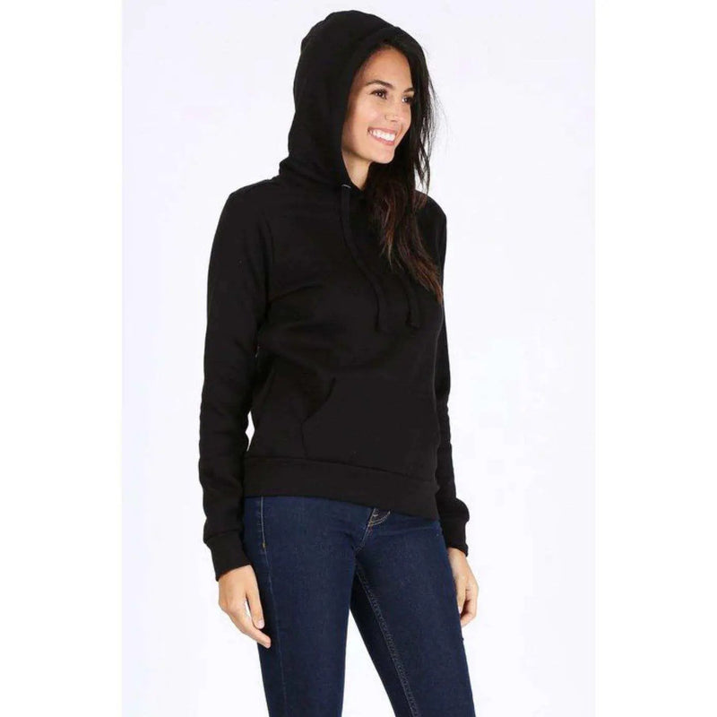 ROSIO Hoodies Basic Solid Fleece Pullover Hoodie Sweatshirt by Selzalot
