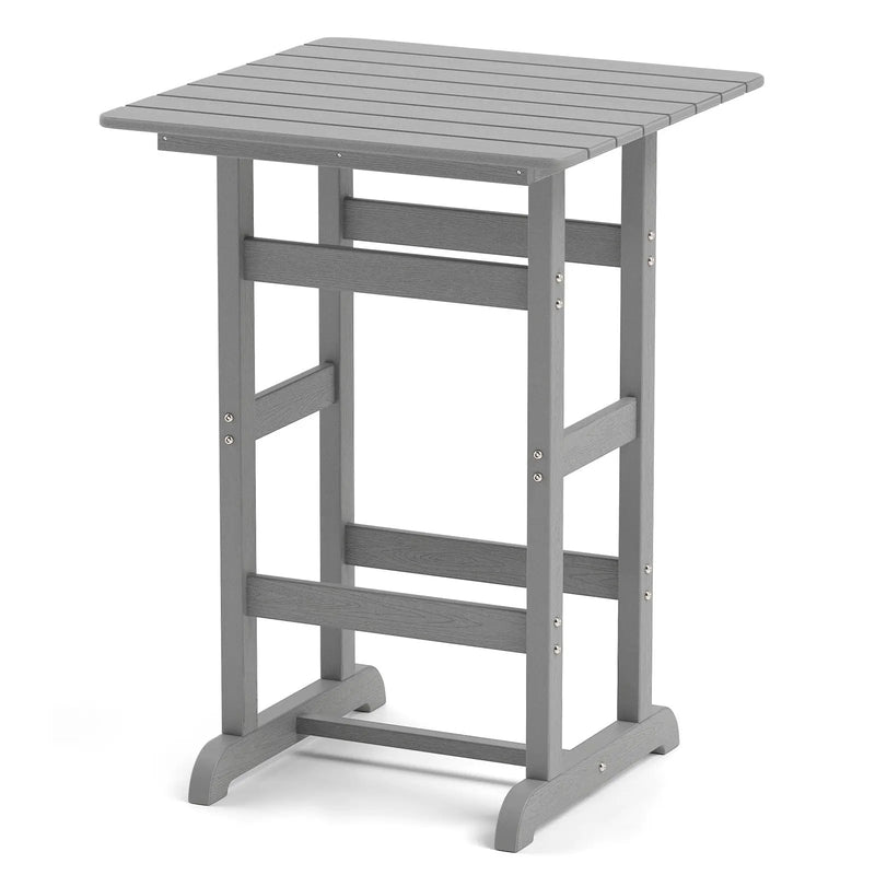 30 Inch Square Bar Table Dining Table with Slatted Tabletop for Poolside by DirectDeals