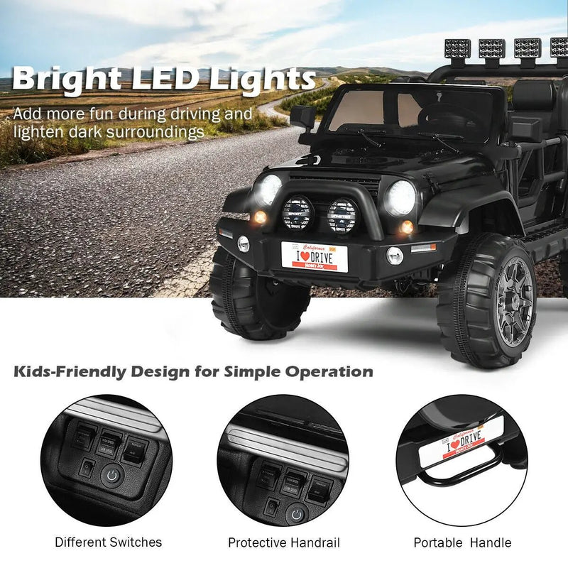 12V 2-Seater Ride on Car Truck with Remote Control and Storage Room by DirectDeals