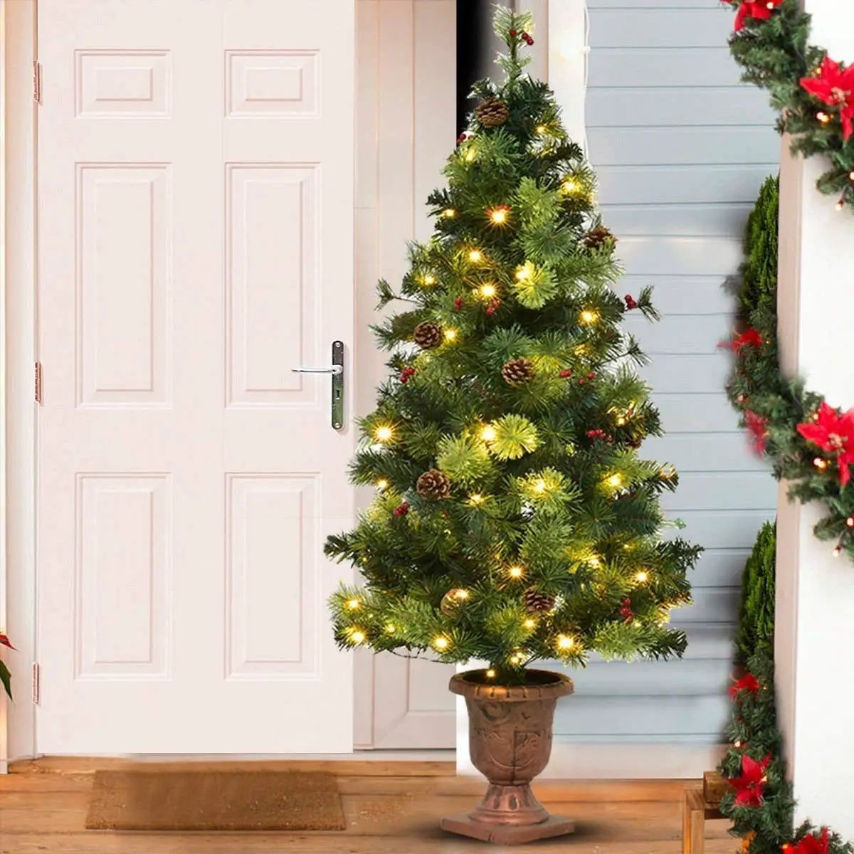 LED Christmas Tree with Red Berries Pine Cones, photo 13 of 20