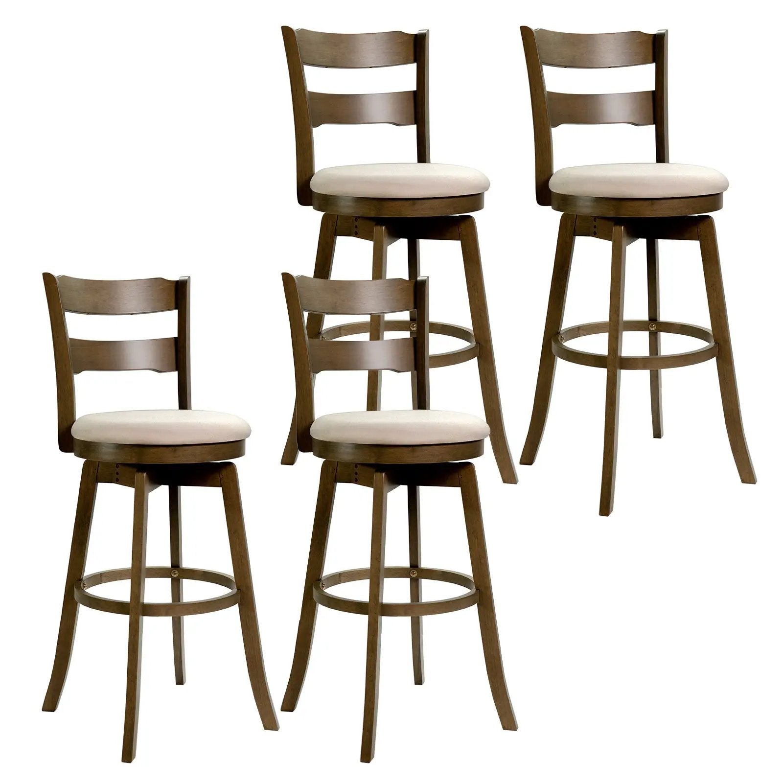 30.5 Inch Swivel Barstools with Backrest & Upholstered Seat by DirectDeals