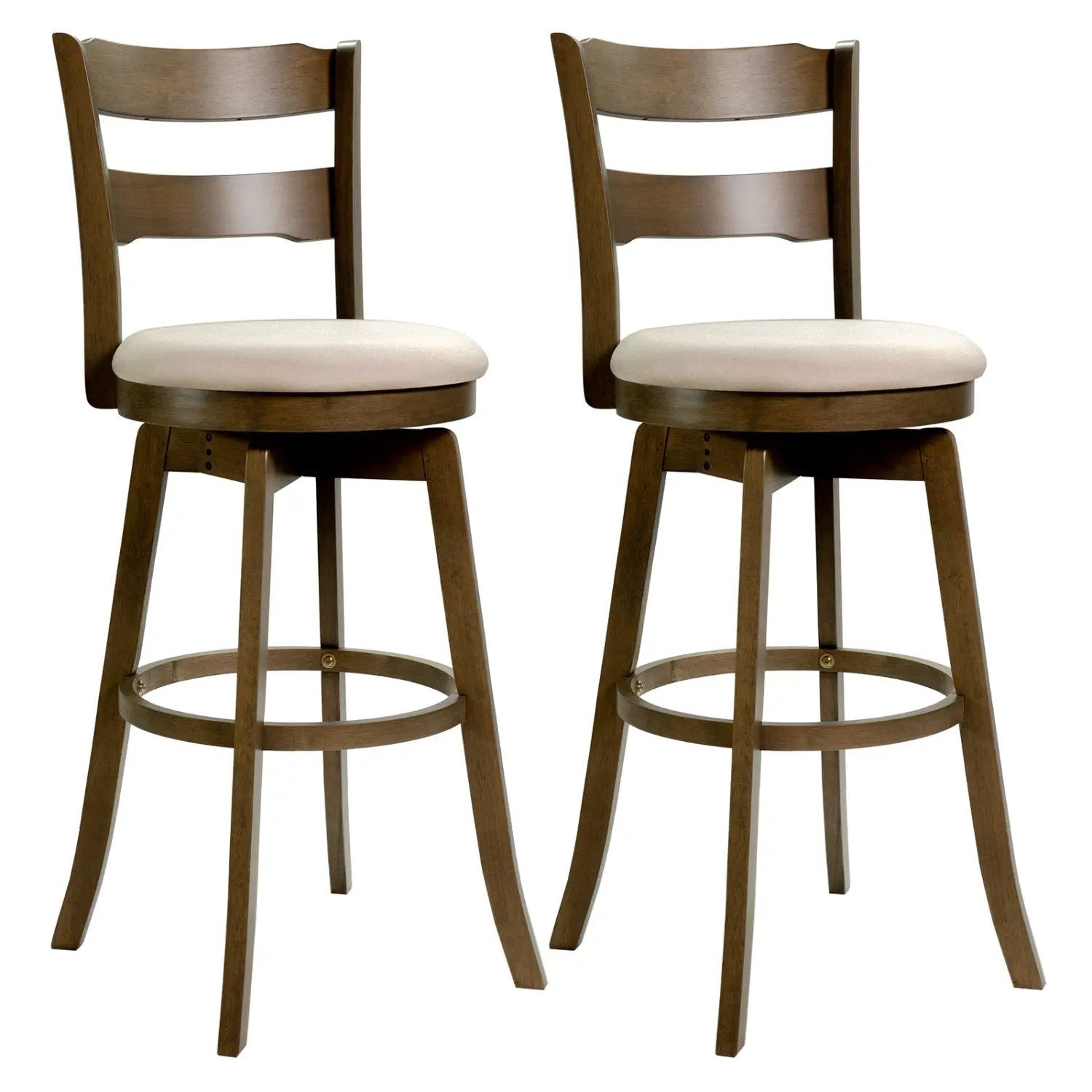 30.5 Inch Swivel Barstools with Backrest & Upholstered Seat by DirectDeals