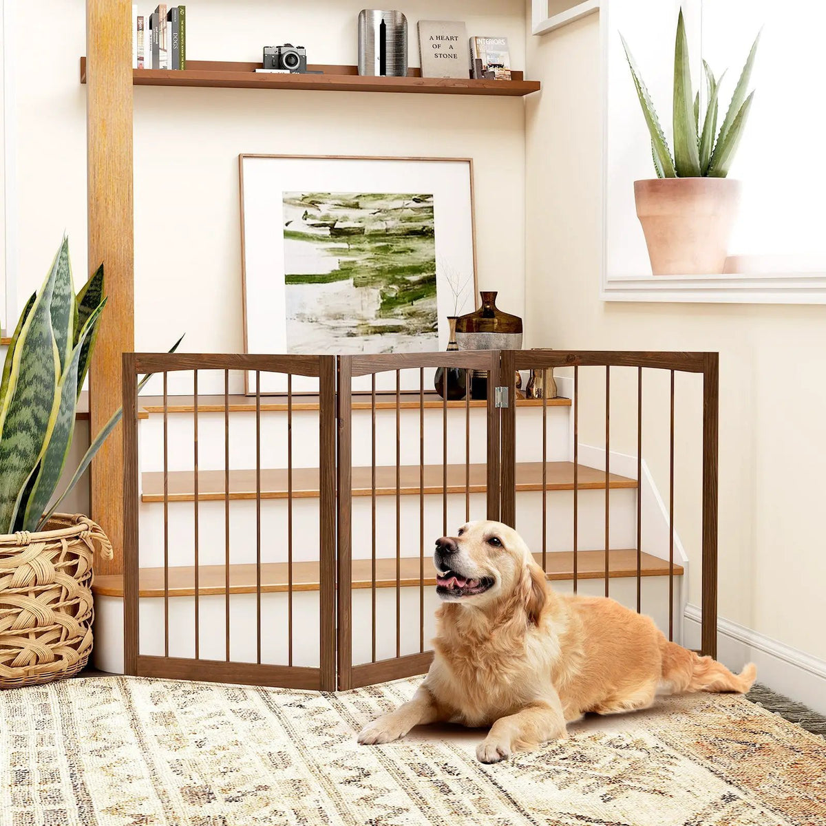 30 Inch Tall Wooden Pet Fence for Cats Small and Medium Dogs, photo 2 of 9