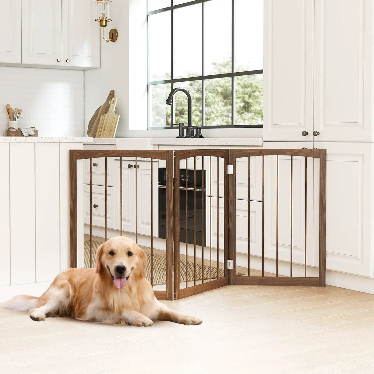 30 Inch Tall Wooden Pet Fence for Cats Small and Medium Dogs, photo 6 of 9