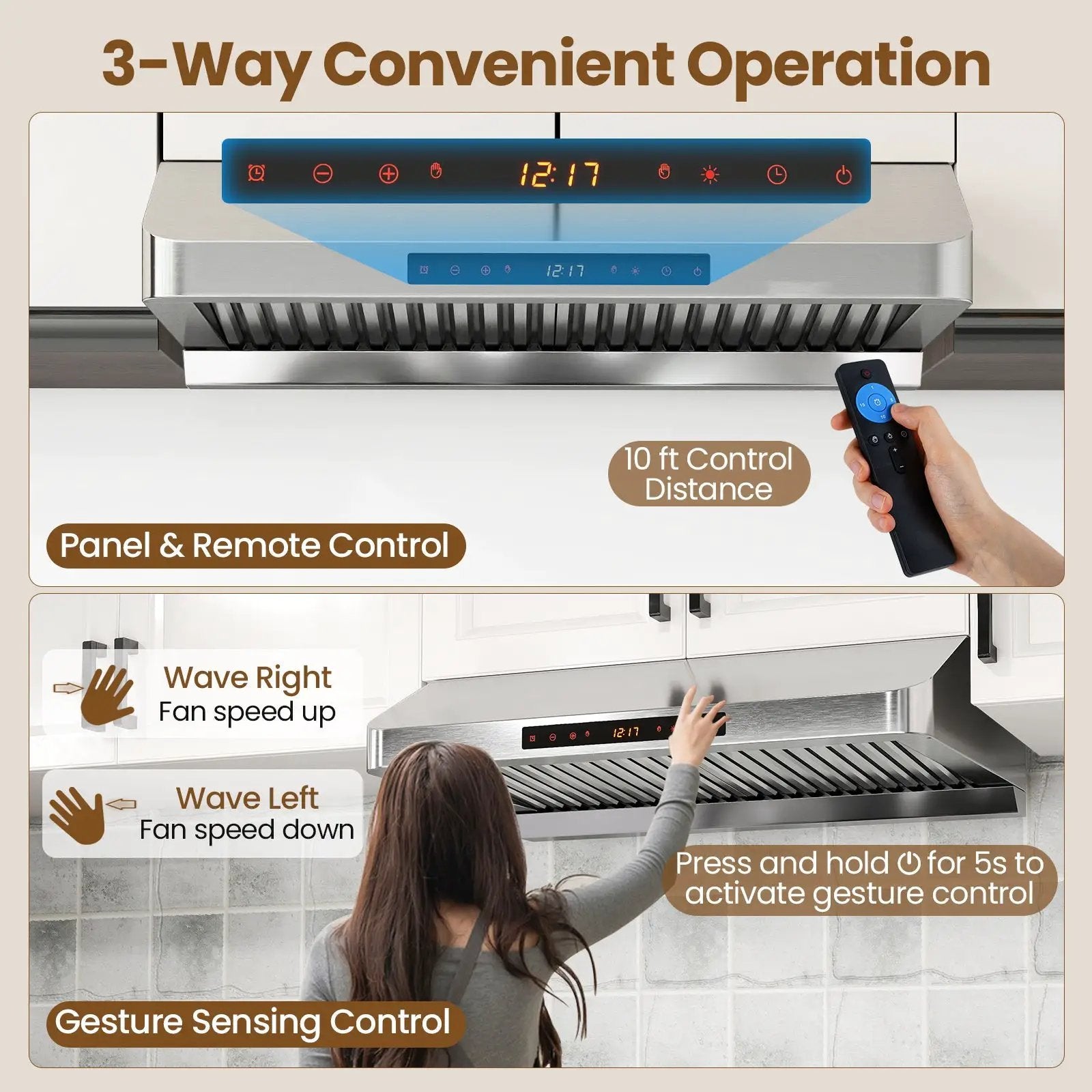 30 Inch Under Cabinet Range Hood with Oil Collector 900 CFM Stainless Steel Kitchen Vent-Silver by DirectDeals