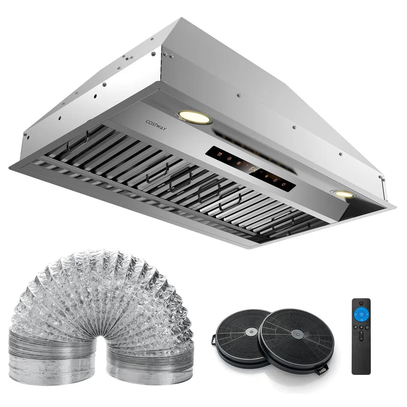 30 Inch Under Cabinet Range Hood with 4 Fan Speeds and Baffles Filters-Silver by DirectDeals