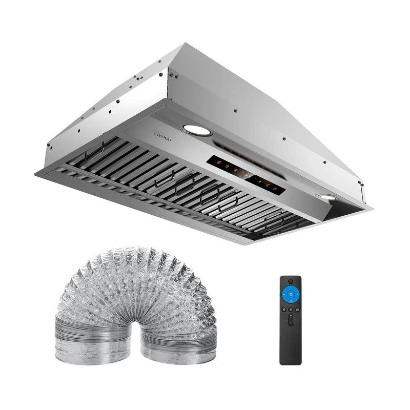 30 Inch Under Cabinet Range Hood with 4 Fan Speeds and Baffles Filters-Silver by DirectDeals